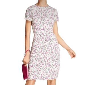 Brooks Brothers Red Fleece Floral Viscose Short Sleeve Knee Length Dress Size 10